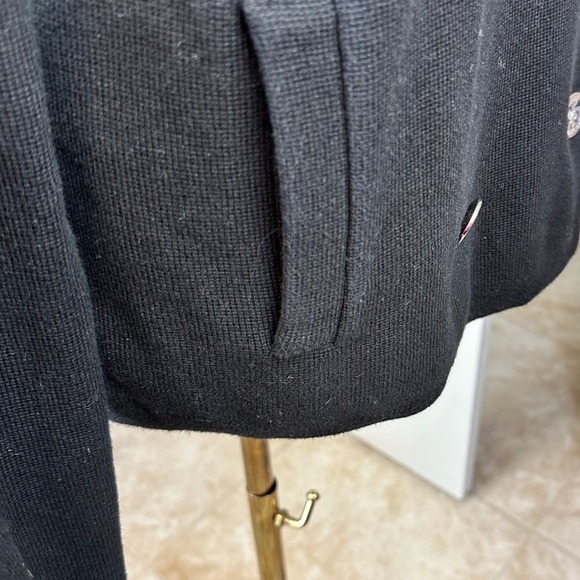 LAUREN Ralph Lauren VTGE Black Double Breasted Knit Collar Cardigan Sweater LGE - Picture 7 of 13